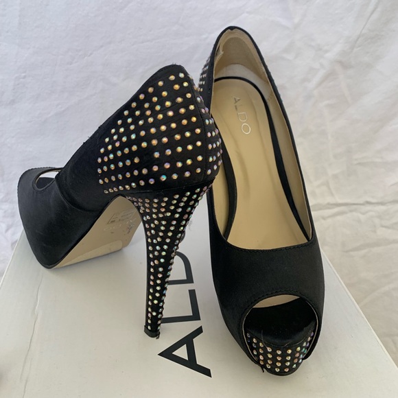 Black Aldo Studded High Heels - Picture 2 of 5